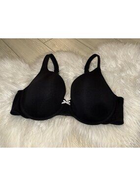Cacique Lane Bryant Lightly Lined T Shirt Bra Cotton UW Womens 40D Black New
